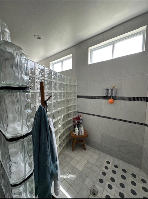 Block wall bathroom before